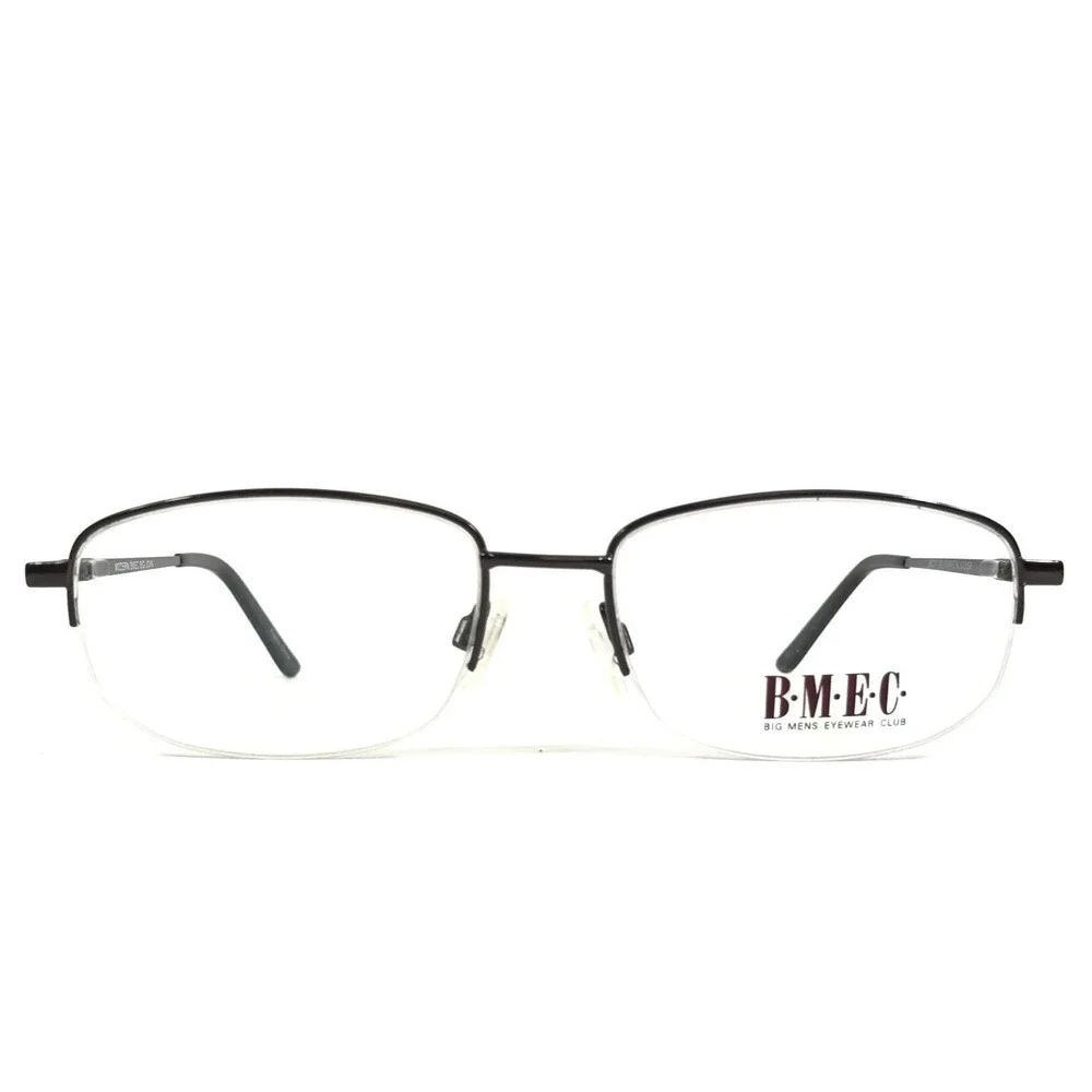 B.M.E.C. Eyeglasses Frames BIG JOHN GUNMETAL/SILVER Rectangle Half Rim 56-17-150